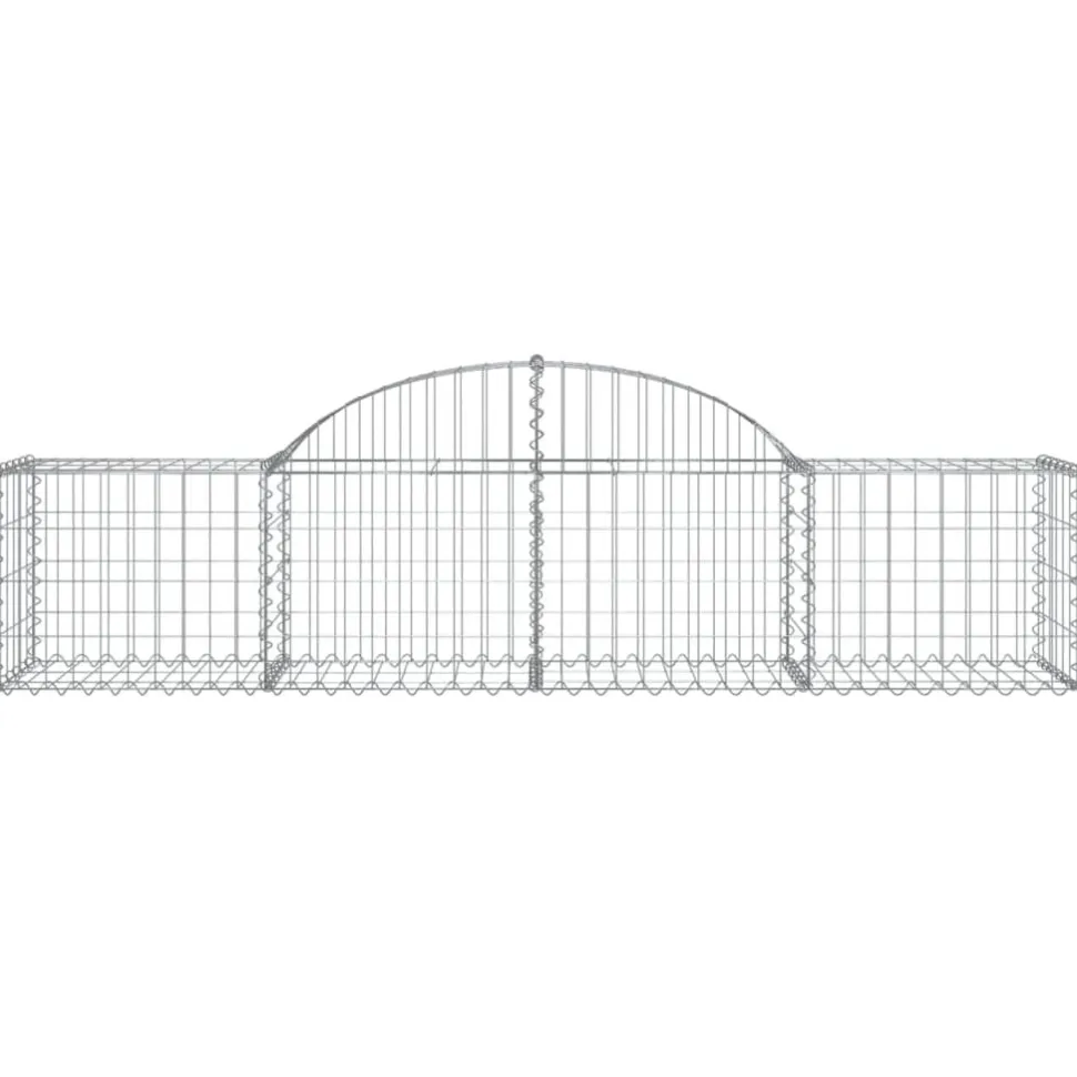 Kaareva kivikori 200x30x140/160 cm galvanoitu rauta (53487)