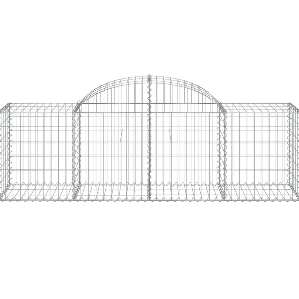 Kaareva kivikori 200x30x140/160 cm galvanoitu rauta (53487)