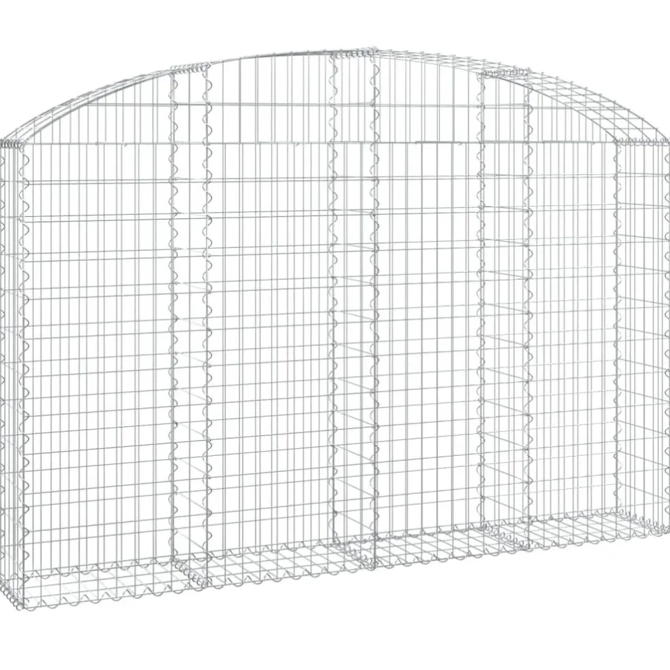 Kaareva kivikori 200x30x120/140 cm galvanoitu rauta (53466)