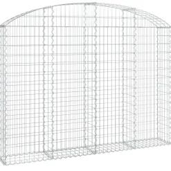 Kaareva kivikori 200x30x120/140 cm galvanoitu rauta (53466)