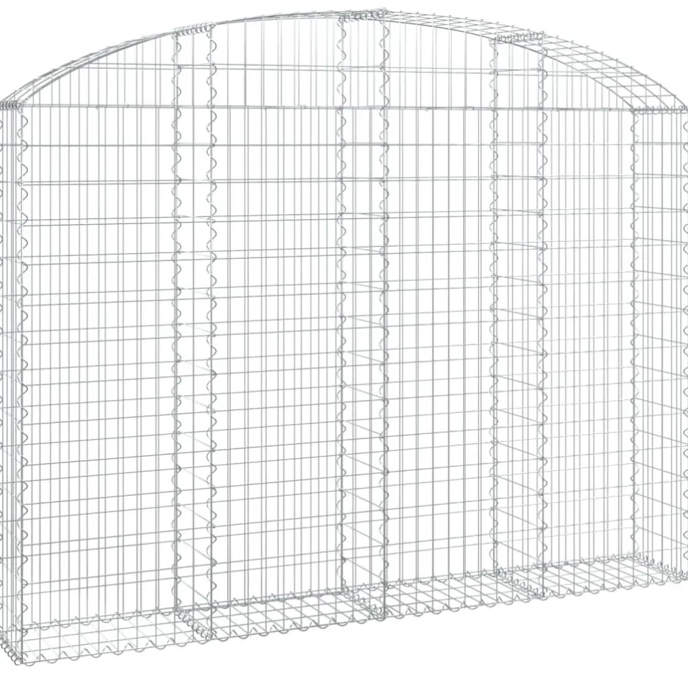 Kaareva kivikori 200x30x120/140 cm galvanoitu rauta (53466)