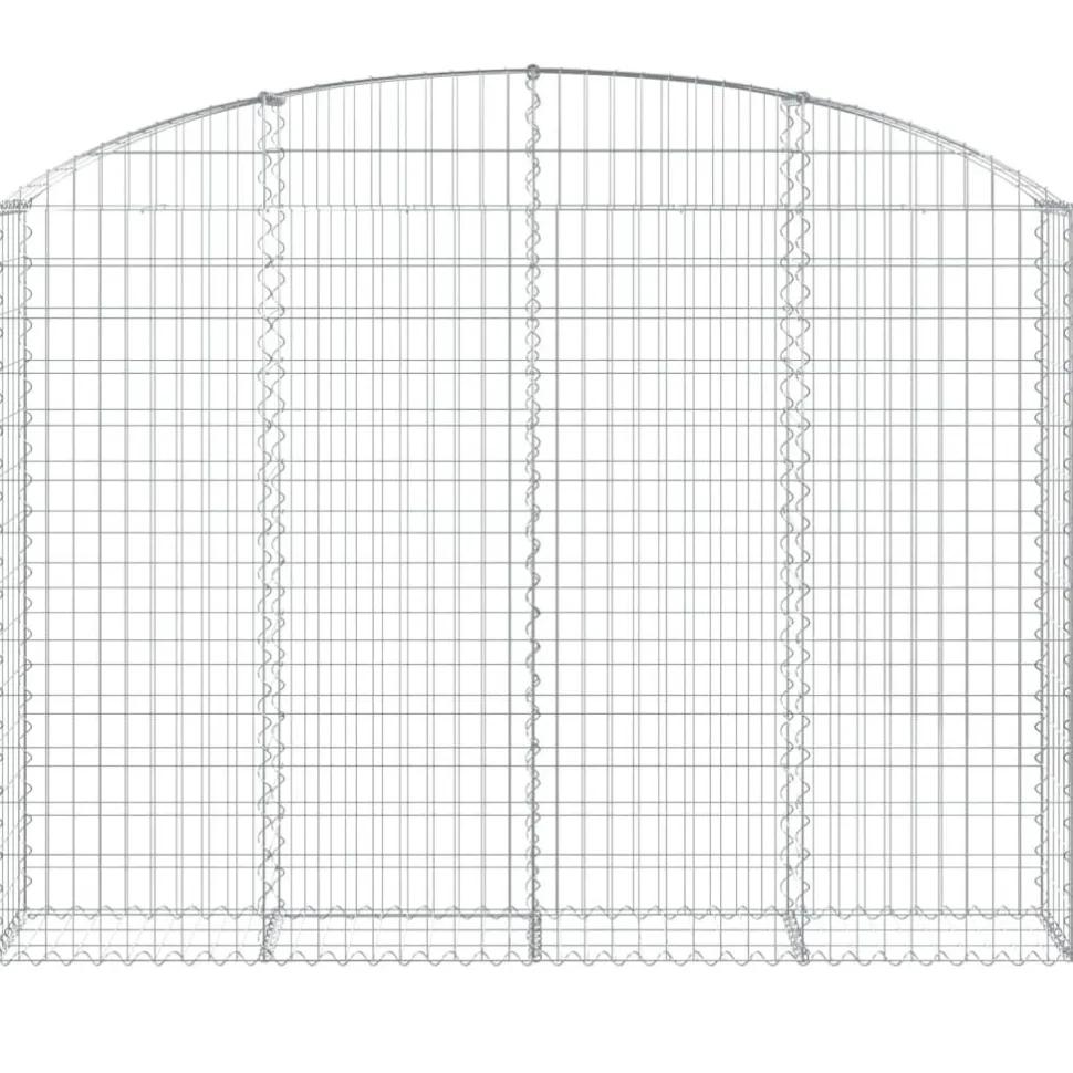 Kaareva kivikori 200x30x120/140 cm galvanoitu rauta (53466)