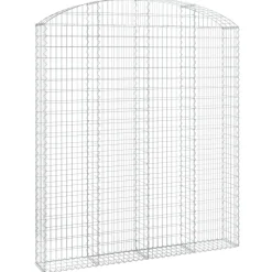 Kaareva kivikori 200x30x120/140 cm galvanoitu rauta (53466)