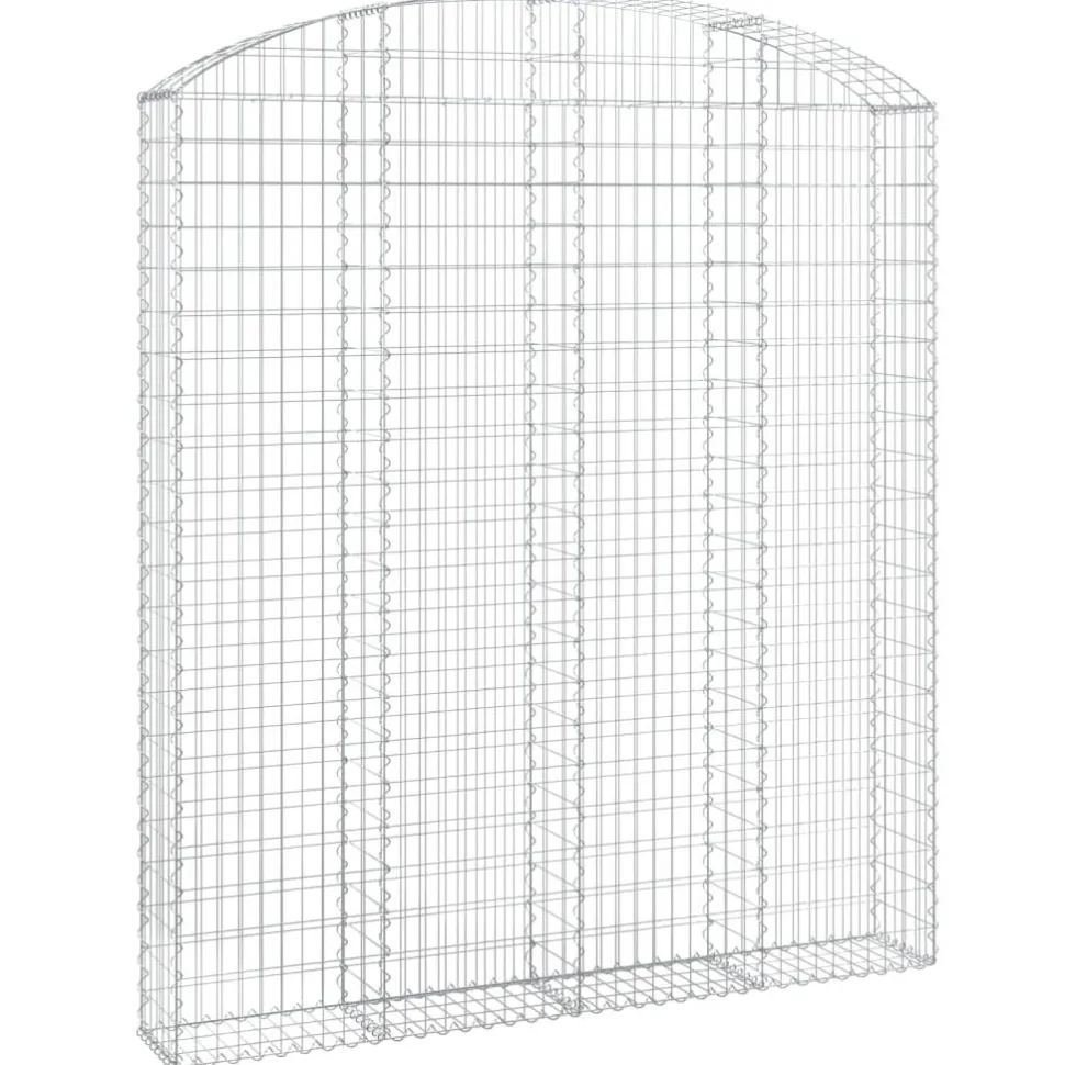 Kaareva kivikori 200x30x120/140 cm galvanoitu rauta (53466)