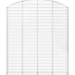 Kaareva kivikori 200x30x120/140 cm galvanoitu rauta (53466)