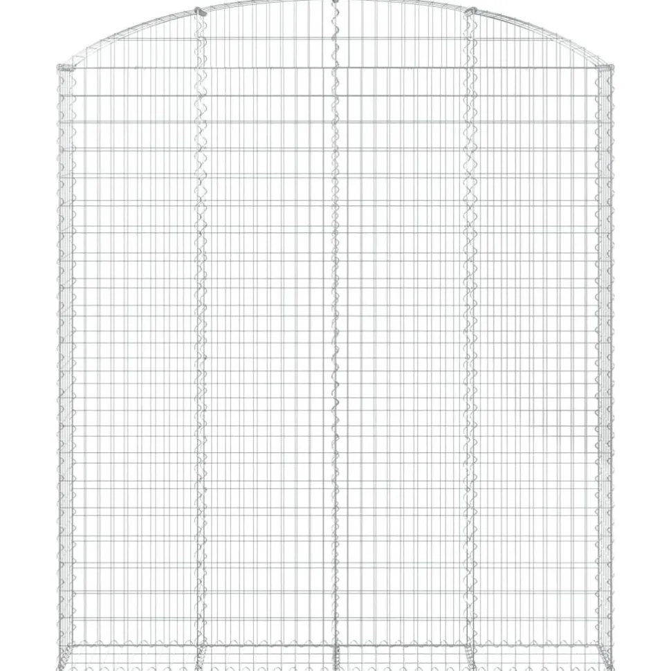 Kaareva kivikori 200x30x120/140 cm galvanoitu rauta (53466)