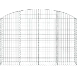 Kaareva kivikori 200x30x120/140 cm galvanoitu rauta (53466)