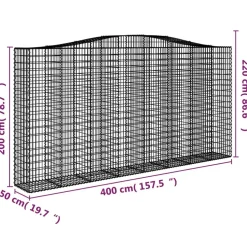 Kaarevat kivikorit 2 kpl 400x50x200/220 cm galvanoitu rauta (46021)