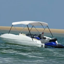 3-kaarinen bimini-kate, valkoinen, 183x180x137 cm