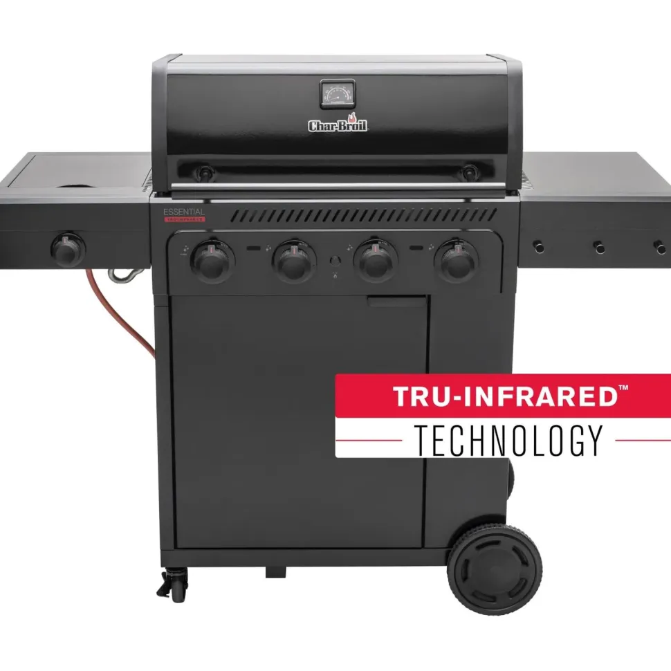 Kaasugrilli Char-Broil Essential 4 G, 4 poltinta, sivukeitin