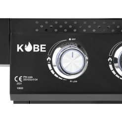 Kaasugrilli Kobe Premium 6+1, 5 poltinta, sivukeitin, Sear-poltin, lasikansi, musta
