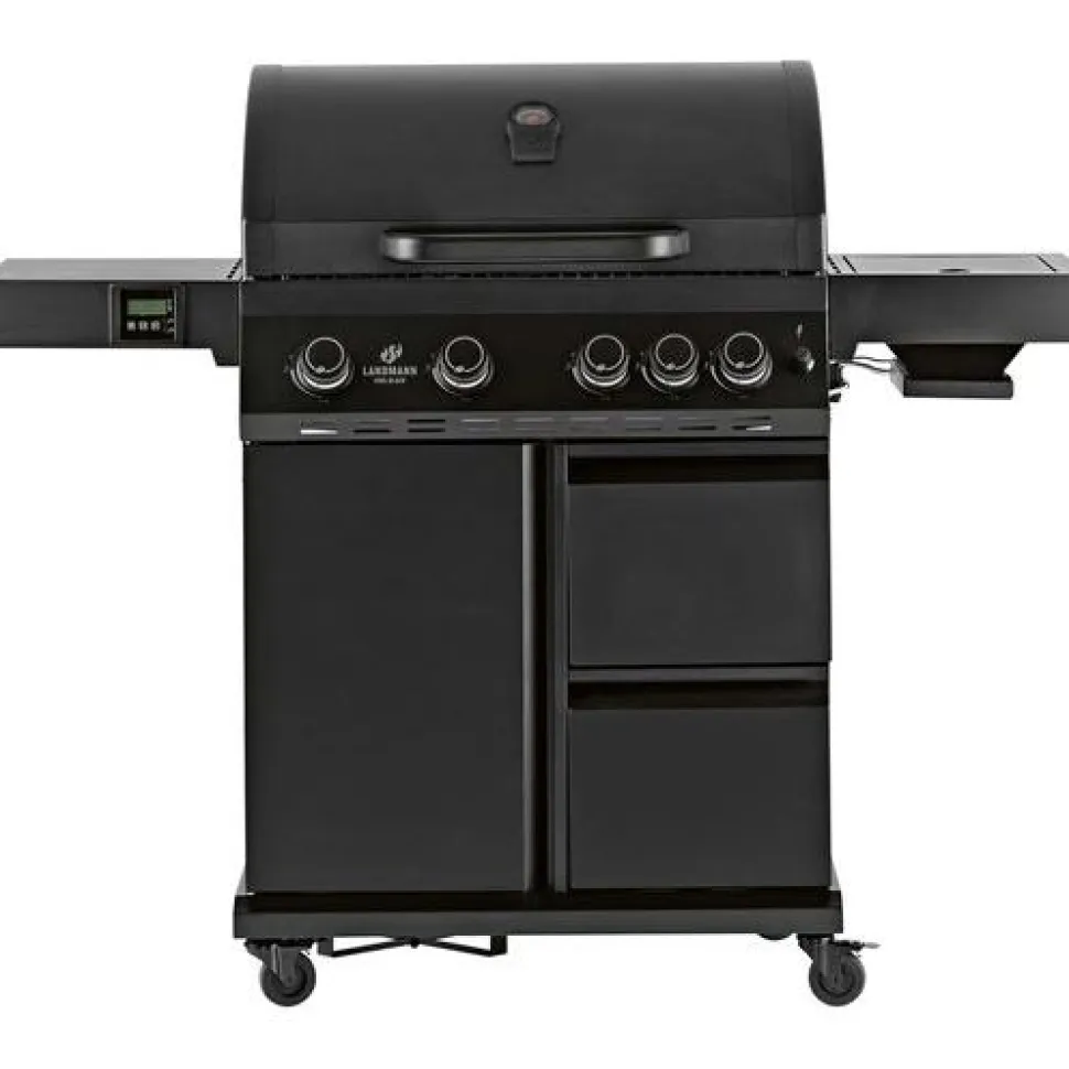 Kaasugrilli Landmann Rexon Cool Black MaxX 4.1, 4 poltinta, infrapunasivukeitin