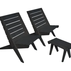 Kalusteryhmä EcoFurn Granny, 2 tuolia + pöytä, mänty