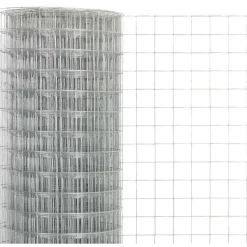 Kanaverkko 12x12mm galvanoitu teräs 25x0.5m hopea