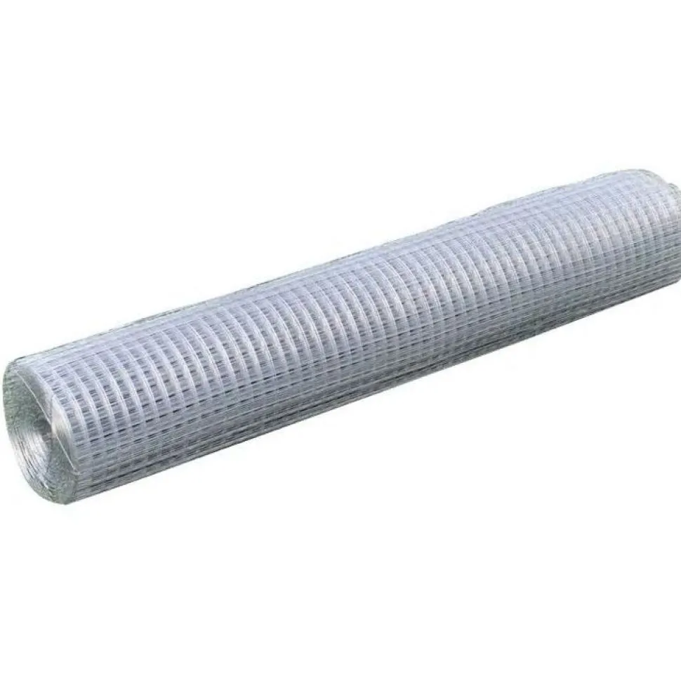 Kanaverkko 12x12mm galvanoitu teräs 25x1m hopea