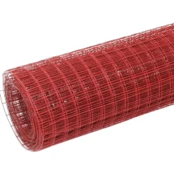 Kanaverkko 12x12mm galvanoitu teräs 10x1.5m punainen