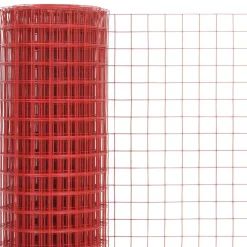 Kanaverkko 16x16mm galvanoitu teräs 25x0.5m punainen
