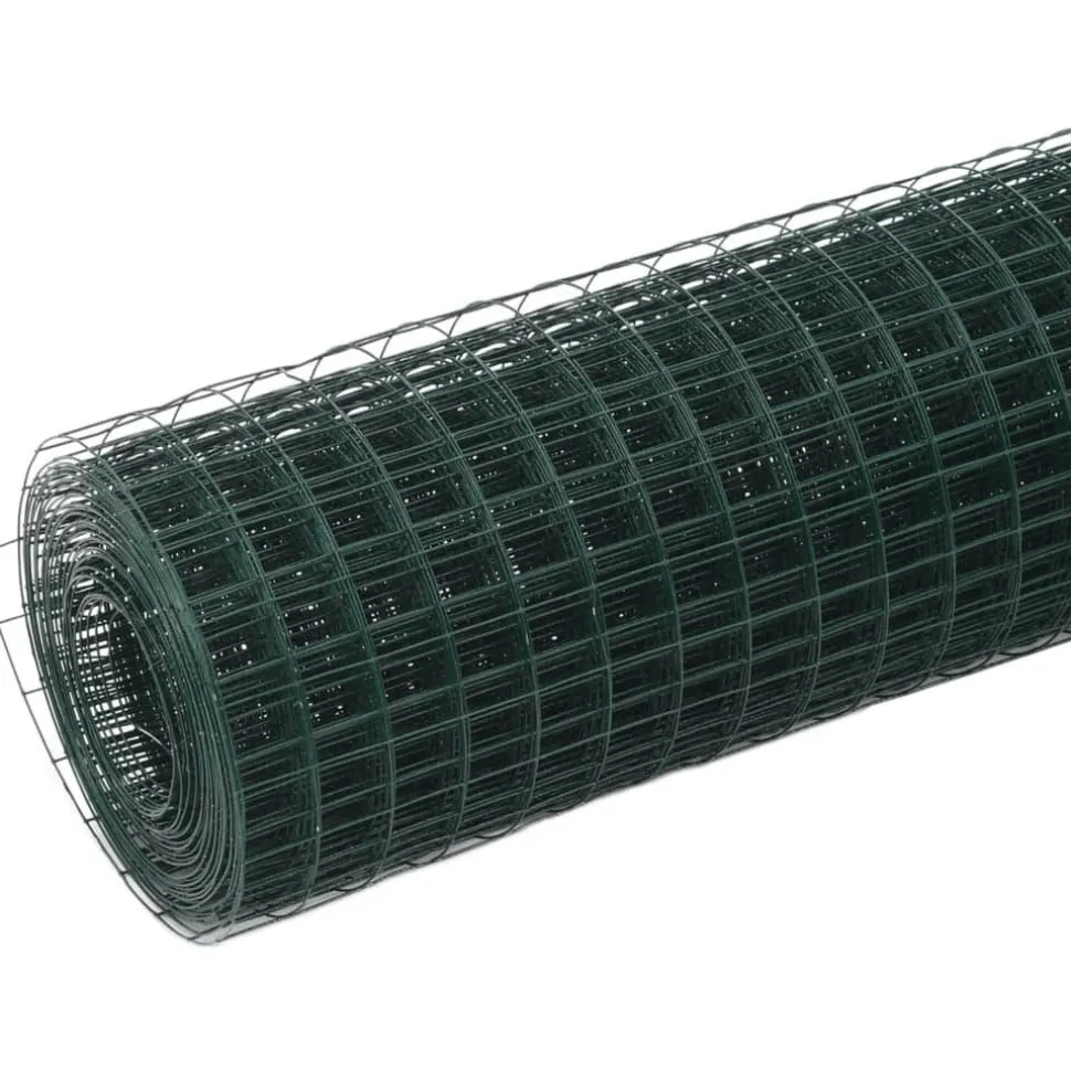 Kanaverkko 12x12mm galvanoitu teräs 10x1.5m vihreä