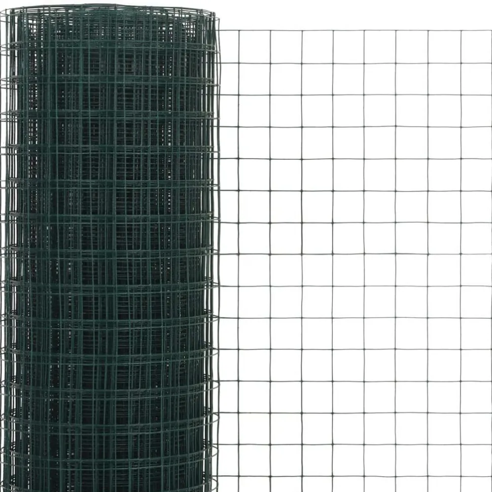 Kanaverkko 12x12mm galvanoitu teräs 10x1.5m vihreä
