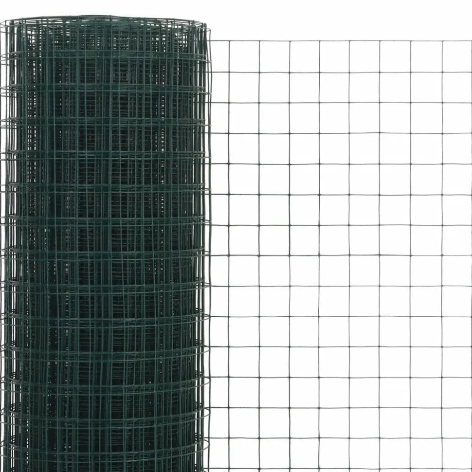 Kanaverkko 12x12mm galvanoitu teräs 25x0.5m vihreä