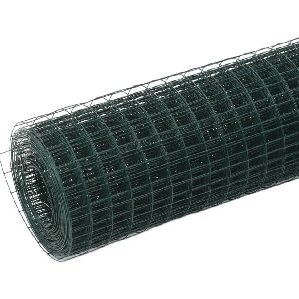Kanaverkko 12x12mm galvanoitu teräs 25x1.5m vihreä