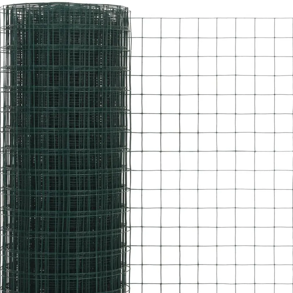 Kanaverkko 12x12mm galvanoitu teräs 25x1.5m vihreä