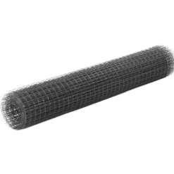 Kanaverkko 16x16mm teräs PVC pinnoitteella 25x1m harmaa