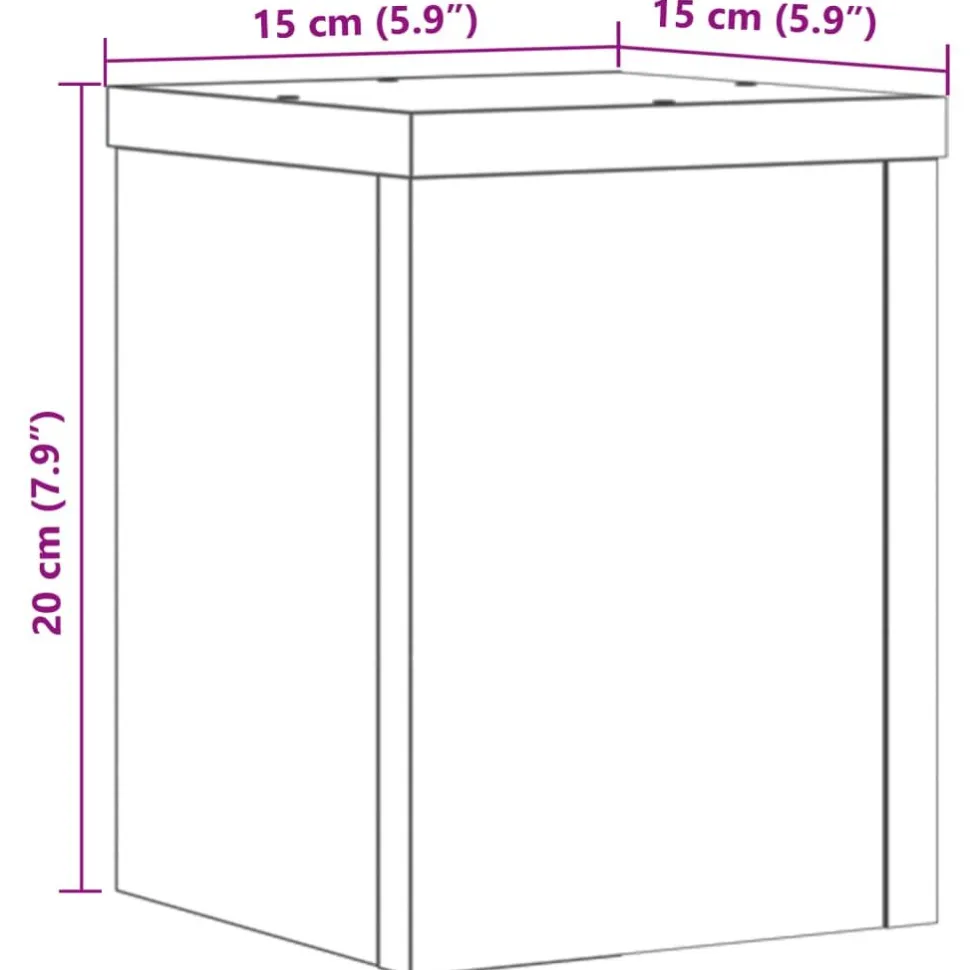 Kasvitelineet 2 kpl savutammi 15x15x20 cm tekninen puu (52892)
