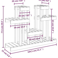 Kasviteline hunajanruskea 104,5x25x77,5 cm, mänty