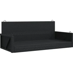 Keinupenkki musta polyrottinki 119x56x48 cm (65625)