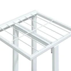 5-kerroksinen Kukkateline pyörillä 44x23x100 cm valkoinen rauta