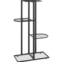 4-kerroksinen kukkateline 43x22x76 cm valkoinen metalli