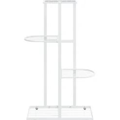 4-kerroksinen kukkateline 43x22x76 cm valkoinen metalli
