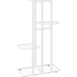 4-kerroksinen kukkateline 43x22x76 cm valkoinen metalli