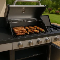 Kesäkeittiö Dose Barbeque 4 poltinta, sivukeitin, pesuallas, musta/teräs
