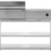 Kesäkeittiön hiiligrillimoduuli Myoutdoorkitchen, sivukeittimellä, 120cm, ruostumaton teräs