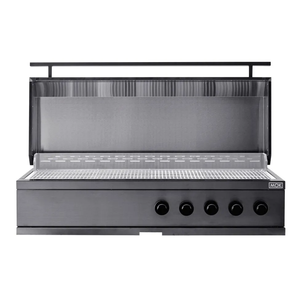 Kesäkeittiön integroitava kaasugrilli Myoutdoorkitchen Nordic Line Stainless, 5 poltinta, musta