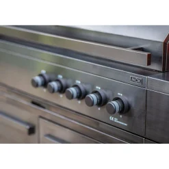 Kesäkeittiön integroitava kaasugrilli Myoutdoorkitchen Nordic Line Stainless, 5 poltinta, musta
