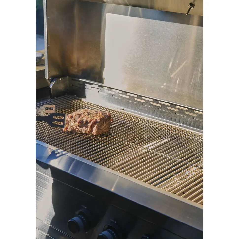 Kesäkeittiön integroitava kaasugrilli Myoutdoorkitchen Nordic Line Stainless, 5 poltinta, musta