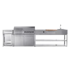 Kesäkeittiön jääkaappimoduuli Myoutdoorkitchen, vapaasti seisova, ruostumaton teräs 63 l,