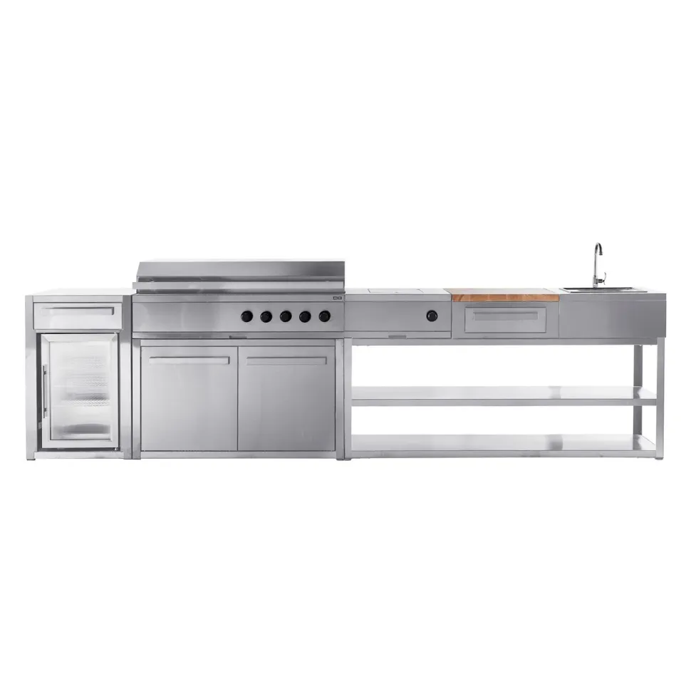 Kesäkeittiön jääkaappimoduuli Myoutdoorkitchen, vapaasti seisova, ruostumaton teräs 63 l,