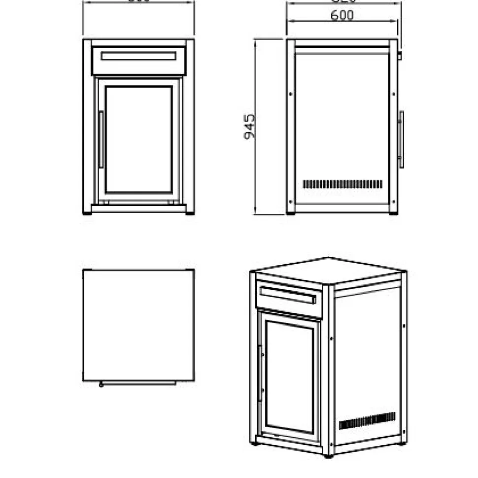 Kesäkeittiön jääkaappimoduuli Myoutdoorkitchen, vapaasti seisova, ruostumaton teräs 63 l,