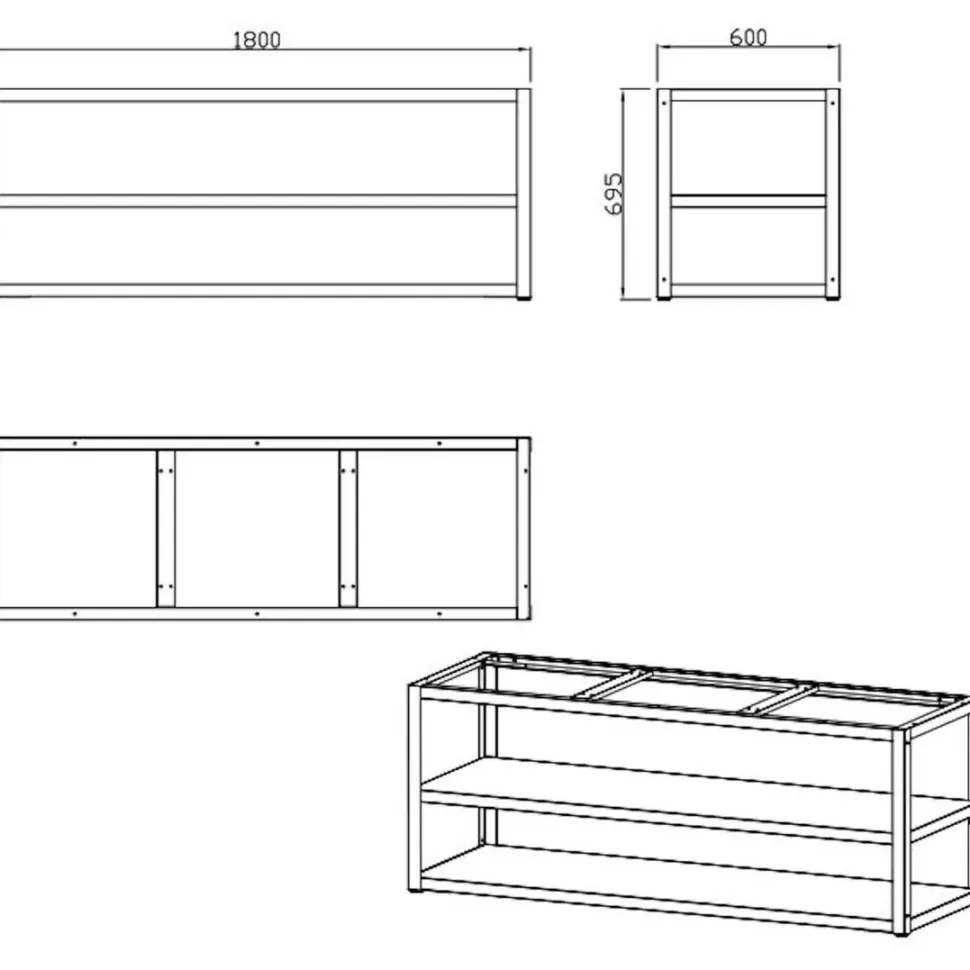 Kesäkeittiön kaasu- ja hiiligrillimoduuli Myoutdoorkitchen Nordic Line, 5 poltinta, 180cm, ruostumaton teräs
