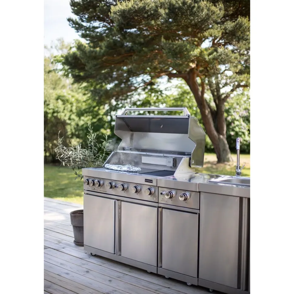 Kesäkeittiön kahden sivupolttimen moduuli Myoutdoorkitchen Stainless Collection