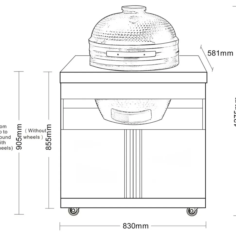 Kesäkeittiön Kamado-moduuli Myoutdoorkitchen Stainless Collection