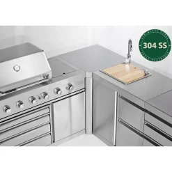 Kesäkeittiön kulmamoduuli Myoutdoorkitchen Stainless Collection