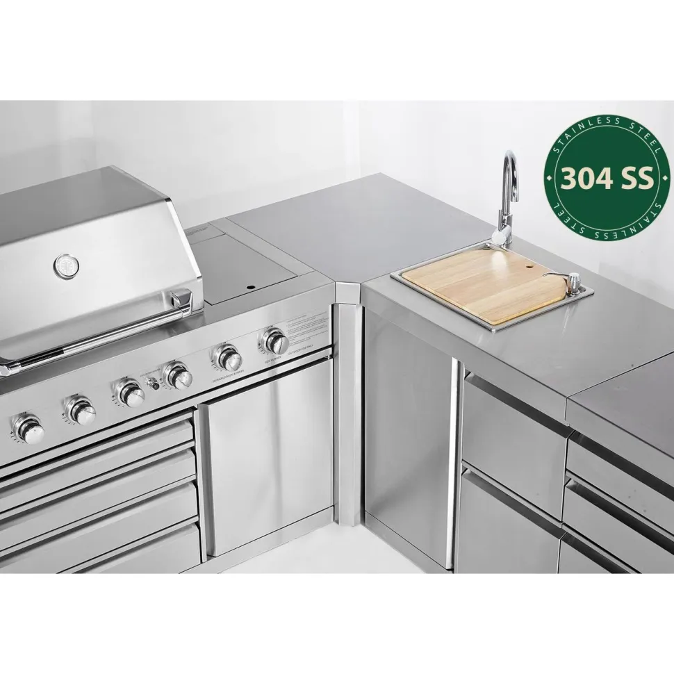 Kesäkeittiön kulmamoduuli Myoutdoorkitchen Stainless Collection