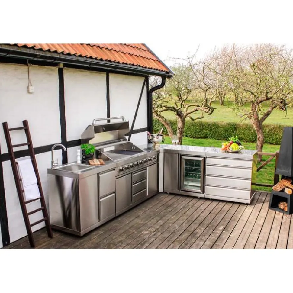 Kesäkeittiön kulmamoduuli Myoutdoorkitchen Stainless Collection