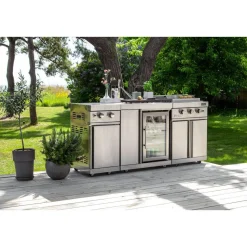 Kesäkeittiön moduuli jääkaapilla ja säilytyskaapilla Myoutdoorkitchen Classic l,ine Stainless, rst 63 l,