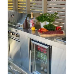 Kesäkeittiön moduuli jääkaapilla ja säilytyskaapilla Myoutdoorkitchen Classic l,ine Stainless, rst 63 l,